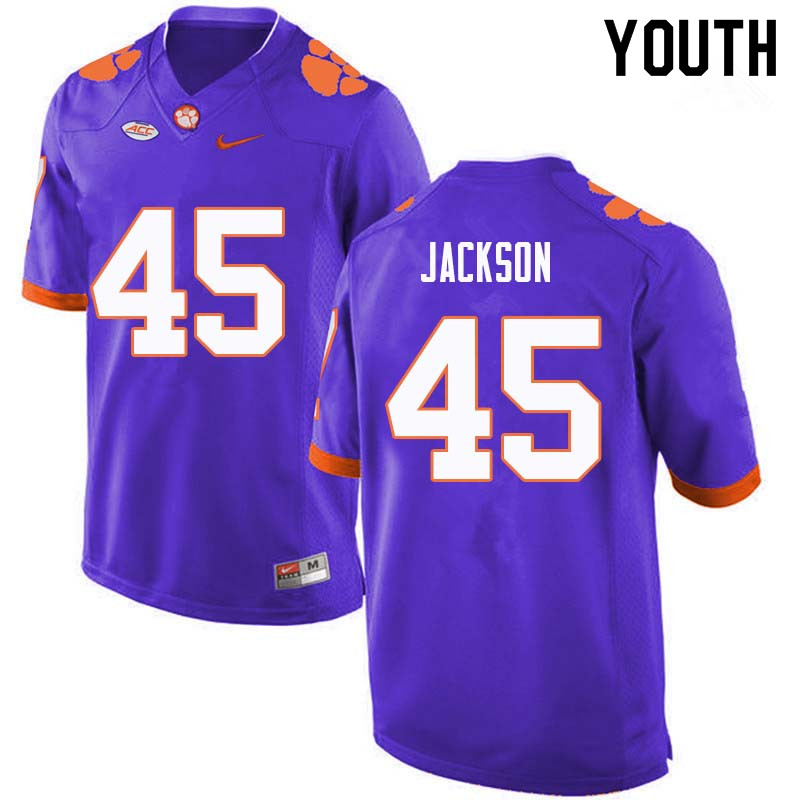 Youth #45 Josh Jackson Clemson Tigers College Football Jerseys Sale-Purple - Click Image to Close